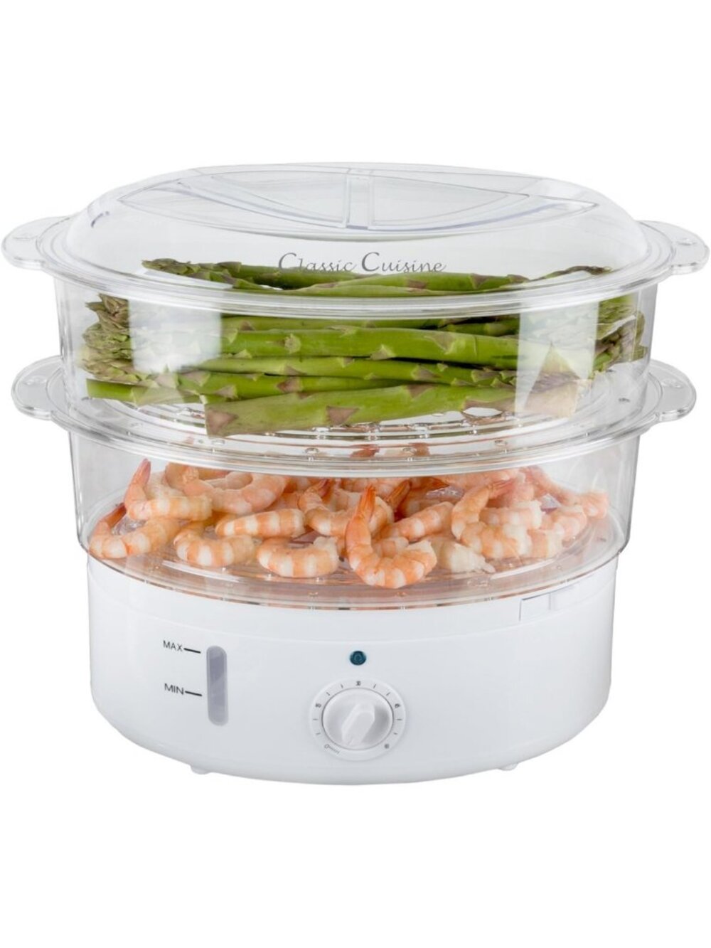 2-Tier Vegetable Steamer & Rice Cooker - Efficient, Compact Kitchen Appliance